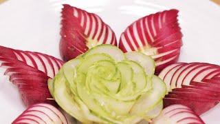 Top 3 Vegetable Flower Carving Garnish | Lavy Fuity