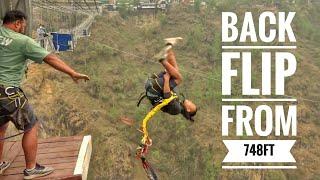 Back Flip | World's Highest Canyon Swing | 748ft | The Cliff Nepal | Adventure Santy