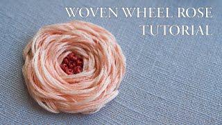 How to Embroider a Woven Wheel Rose  - Floral Hand Embroidery Tutorial for Beginners