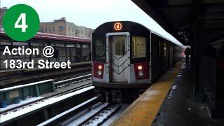 NYC Subway: IRT R142 & R142A (4) Train Action @ 183rd Street (HD 60FPS)