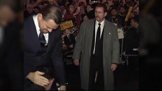 Prankster Hugs Leonardo DiCaprio's Crotch on Red Carpet | Splash News TV | Splash News TV