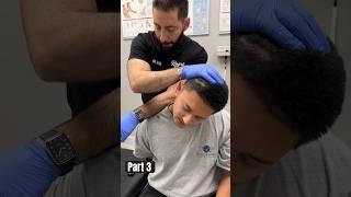 Part 3: His neck has been stuck facing the right!  #kingofcracks #chiropractor #torticollis