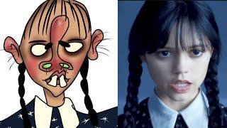 wednesday addams drawing memes - wednesday addams official teaser funny