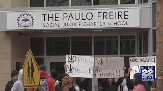 Student protest closing of Paulo Freire Social Justice Charter School in Chicopee