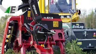 Eco Log harvesters with Waratah heads. Forestry machines.