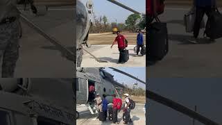 65 polling parties comprising 267 personnel were airlifted  to reach interior polling stations