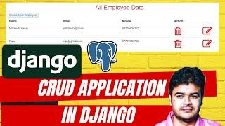 Django Crud Application with postgreSQL database Create Update Delete Retrieve using Django ORM