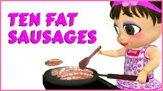 Ten Fat Sausages - Nursery Rhyme Kids Song - Popular Nursery Rhymes - Pankoo Kids