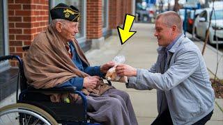 A man bought food for a homeless veteran. The next day something amazing happened!