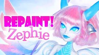 Repaint! Zephie the Air Dragon OOAK Monster High Doll