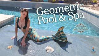 Geometric pool and spa design from a Mermaid's POV