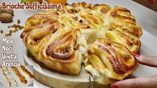 BRIOCHE SOFFICISSIMA ARANCIA MELE UVETTA E NOCI - SOFT BRIOCHE WITH RAISIN WALNUT AND APPLE