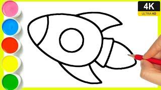 How to draw a Rocket || Easy & simple rocket drawing || step by  step rocket drawing.#rocketdrawing