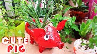 Amazing Craft Ideas | Cute DIY Pig-Shaped Plant Pots from Plastic Bottle