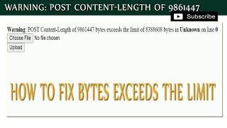 POST Content-Length of 9861447 bytes exceeds the limit of 8388608 bytes || avadh tutor