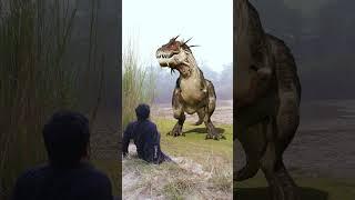T-Rex Dinosaur Chases Man in Real Jurassic World
