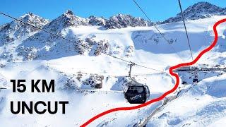 Longest Ski run in Austria (15km) in Sölden *UNCUT*