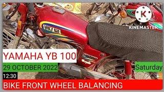 YAMAHA YB 100 Front Wheel Balancing. My Bike. BIKE VLOGER PK.