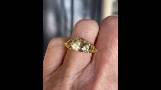 Vintage 14K Gold Citrine Heart Lemon Citrine Ring