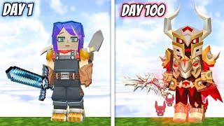 100 Days In "SKULL ISLAND" || Blockman Go - Skyblock