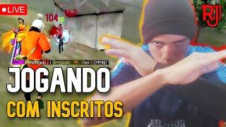 FREE FIRE AO VIVOJOGANDO  COM INSCRITOSSALA 4x4  COM INSCRITOSLIVE DE FF ON