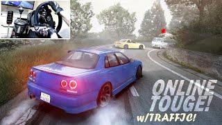 Drifting Left Lane Real Traffic Touge #2 | (4K) Assetto Corsa Drift Mods