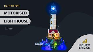 LIGHT MY BRICKS - Motorised Lighthouse 21335 Light Kit Video Demonstration