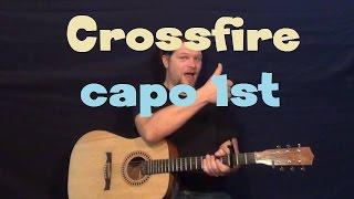 Crossfire (Stevie Ray Vaughan) Easy Guitar Lesson Capo 1st Fret How to Play Tutorial