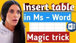 Magic Tricks in Microsoft Word - Making Table with Magical Secrets #harryviral