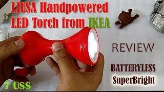 LJUSA Handpowered Dynamo based Super Bright LED Torch Free Lights No Batteries from IKEA