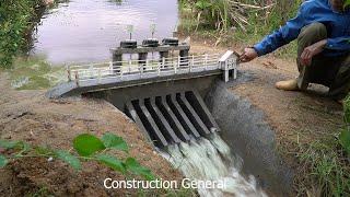 Mini  Dam Construction With Six Gates Water Discharge