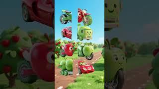  Guess the Apple-Shaped Car and Bike! Can You Spot the Stems? ️#guess #apple #cartoon