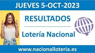 Resultado del sorteo Loteria Nacional del jueves 5 de octubre de 2023