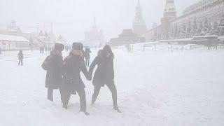 Snowstorm hits Moscow, Russia