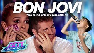 Simon Cowell Cry | America 2024 8year old singing the Bon Jovi song the jury was very surprised