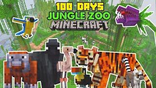 I Spent 100 DAYS Building A JUNGLE Wildlife Rescue ZOO In MINECRAFT