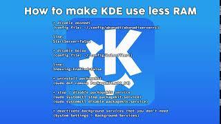 How to make KDE use less RAM (in Fedora Linux)