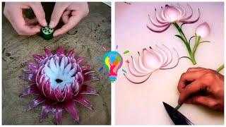 How to chop an onion. Salad decoration.