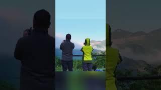 Majestic cloud waterfalls at Jinfo Mountain