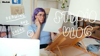 life of an illustrator who hates perspectives  art studio VLOG