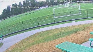 Surveillance video shows moment when 100-feet-wide sinkhole swallows Alton, Illinois soccer field