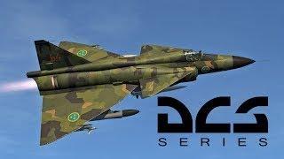 DCS World: AJS 37 Viggen - холодный запуск, руление, взлет (пе