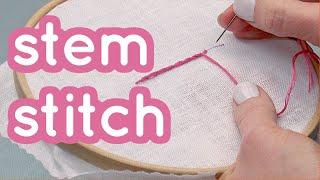 How to do Stem Stitch - Basics series #7 - Embroidery for beginners - Tutorial