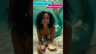 Transform into a Magical ‍️ Mermaid. In The Ocean #shorts