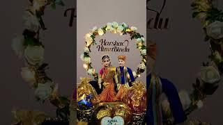 Engagement Bride and bride groom golden chariot - For orders call +91 9964595886 | 7411960203