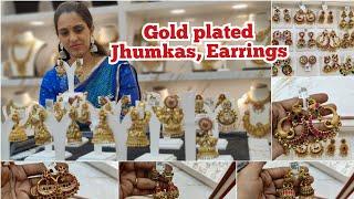 Light Weight Jimikki, Earrings| Dailywear to Wedding Jhumkas| Gold Plated Silver Jewels|Vilva Jewels