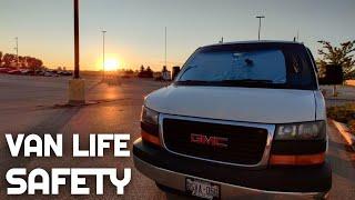 How we STAY SAFE sleeping in a van | Van Life Safety Tips | #Shorts