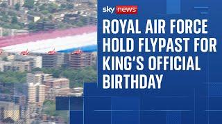 Royal Air Force hold flypast for King Charles' official birthday