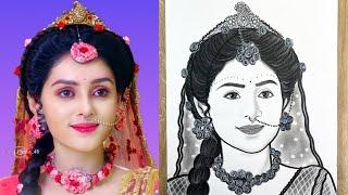 How to Draw Mallika Singh Drawing || RadhaKrishna Serial Mallika Singh