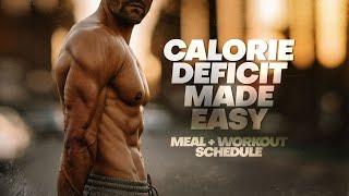 how to make a CALORIE DEFICIT to GET SHREDDED EASY | my full MEAL & WORKOUT SCHEDULE ‍